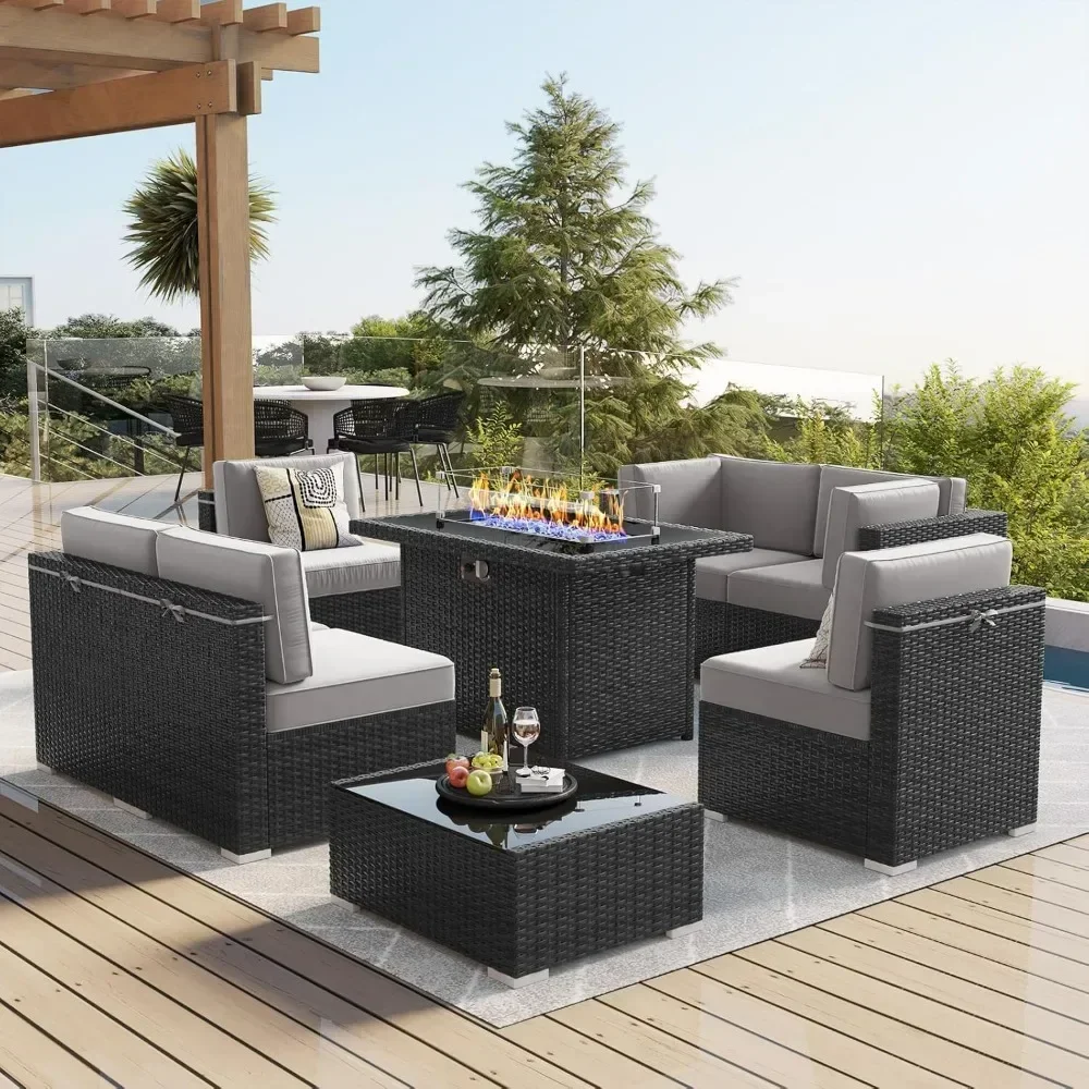 8 Piece Patio Furniture Set with 44