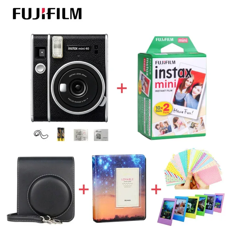 Original Fujifilm Instax Mini 40 Instant Camera Black Genuine Fujifilm Genuine Hot Sale New instant Photo Black +Gift Package