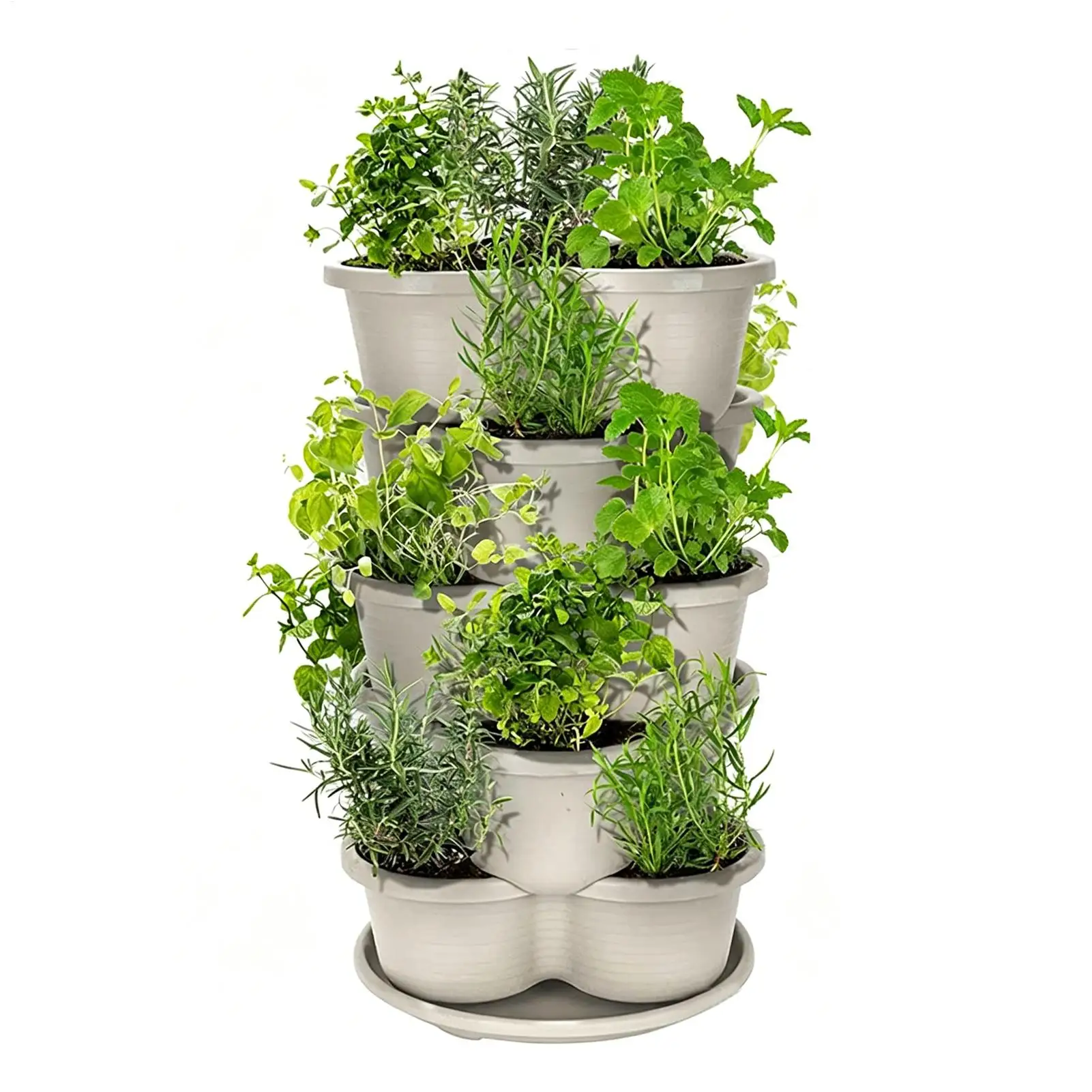 Strawberry planting tower With movable casters and bottom tray Stackable Vertical Planter strawberry planting tower Flower Pot