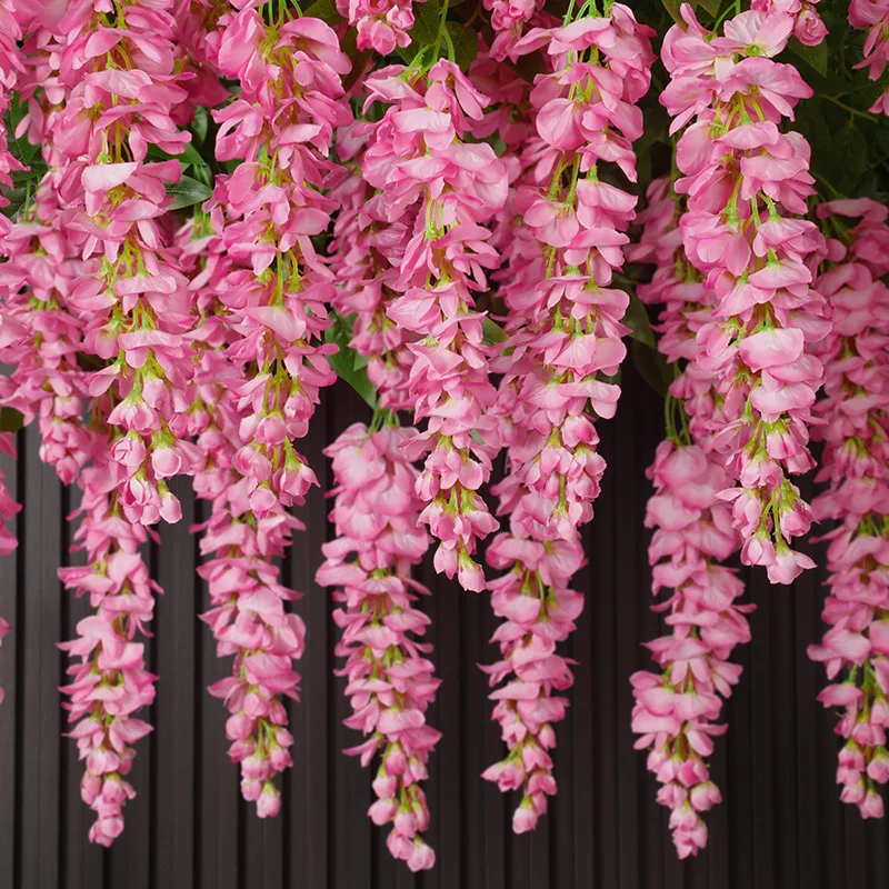 1/4/8pc Artificial Wisteria Fake Flower Vine Silk Hanging Flower for Home Garden Outdoor Ceremony Wedding Arch Floral Decoration