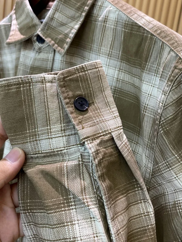 

Мужская длинная све irt в стиле ретро, повседневная хлопковая нашивка из лиоцелла, заплатка в стиле ретро, морская весенне-осенняя одежда