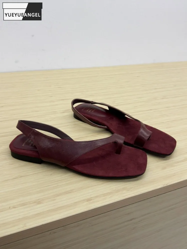 

Summer Daily Wear Women Genuine Leather Platform Open Toe Fashion Lady Solid Color Sandals Leisure Cowhide Low Heel Beach Shoes