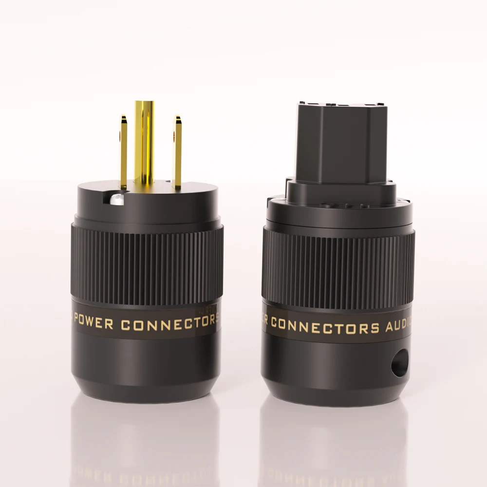 Hi-end Preffair P-078/C-078 Emas/rhodium plating US Plug Copper C13 IEC Connector untuk DIY HiFi Audio AC Power Cable Cord