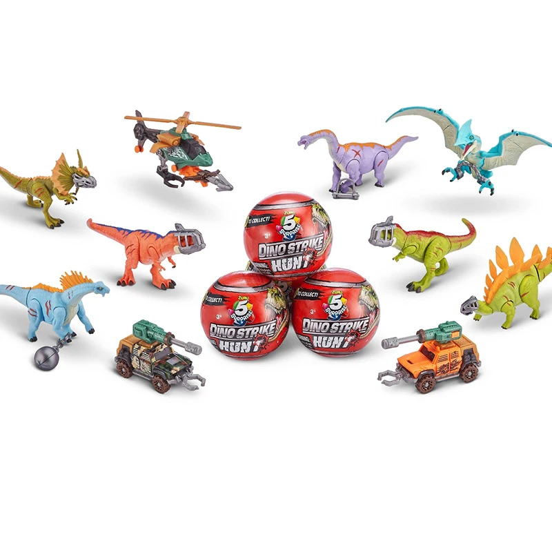 Zuru 5 Surprise Dino Strike 5 Surprise Dino Strike Series 3 Hunt Mystery Surprise Ball Dinosaurs Vehicles Kids Adventure Toys