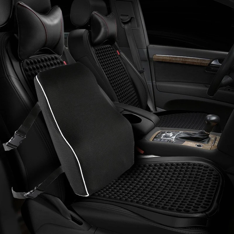 1PCS Car Seat Office Chair Back Lumbar Support Car Waist Rest Rebound Memory Foam Cushion Pad Back Lumbar Cushion For Car Driver
