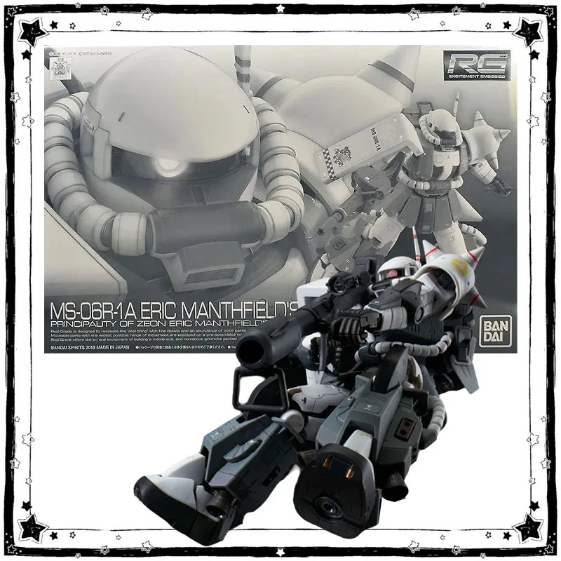 

In Stock Bandai Gundam PB Model Kit RG 1/144 MS-06R-1A Eric Manthfield’s Zaku2 Anime Action Figure Collection Assembly Model