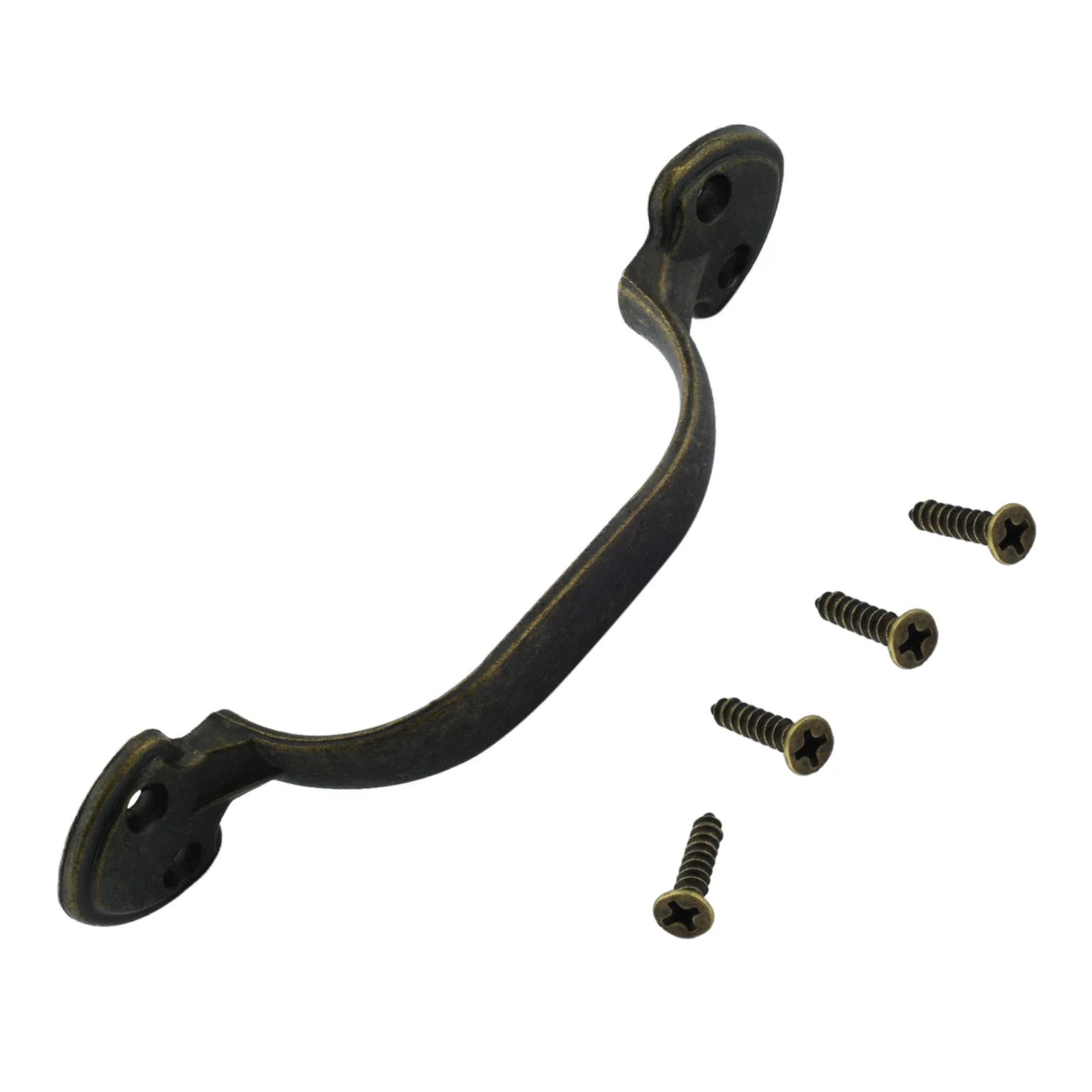 2Pcs Vintage Bow-Shaped Furniture Handle Drawer Wardrobe Cabinet Door Handle Garages Sheds Door Knob Hardware Pull with Screws