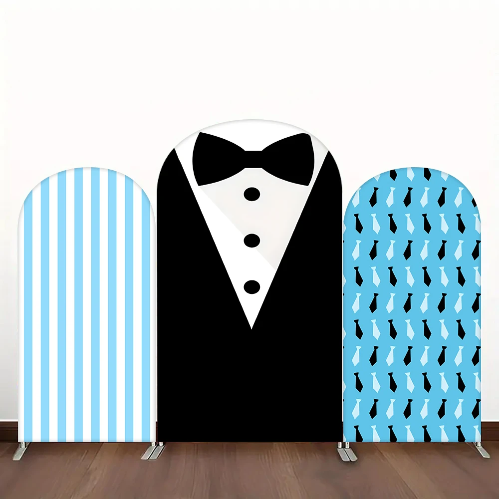 

Black Suit & Tie Gentleman Style Arch Backdrop, Cover, Decor for Boys/Kids' Baby Shower & Birthday Parties, Photo Background