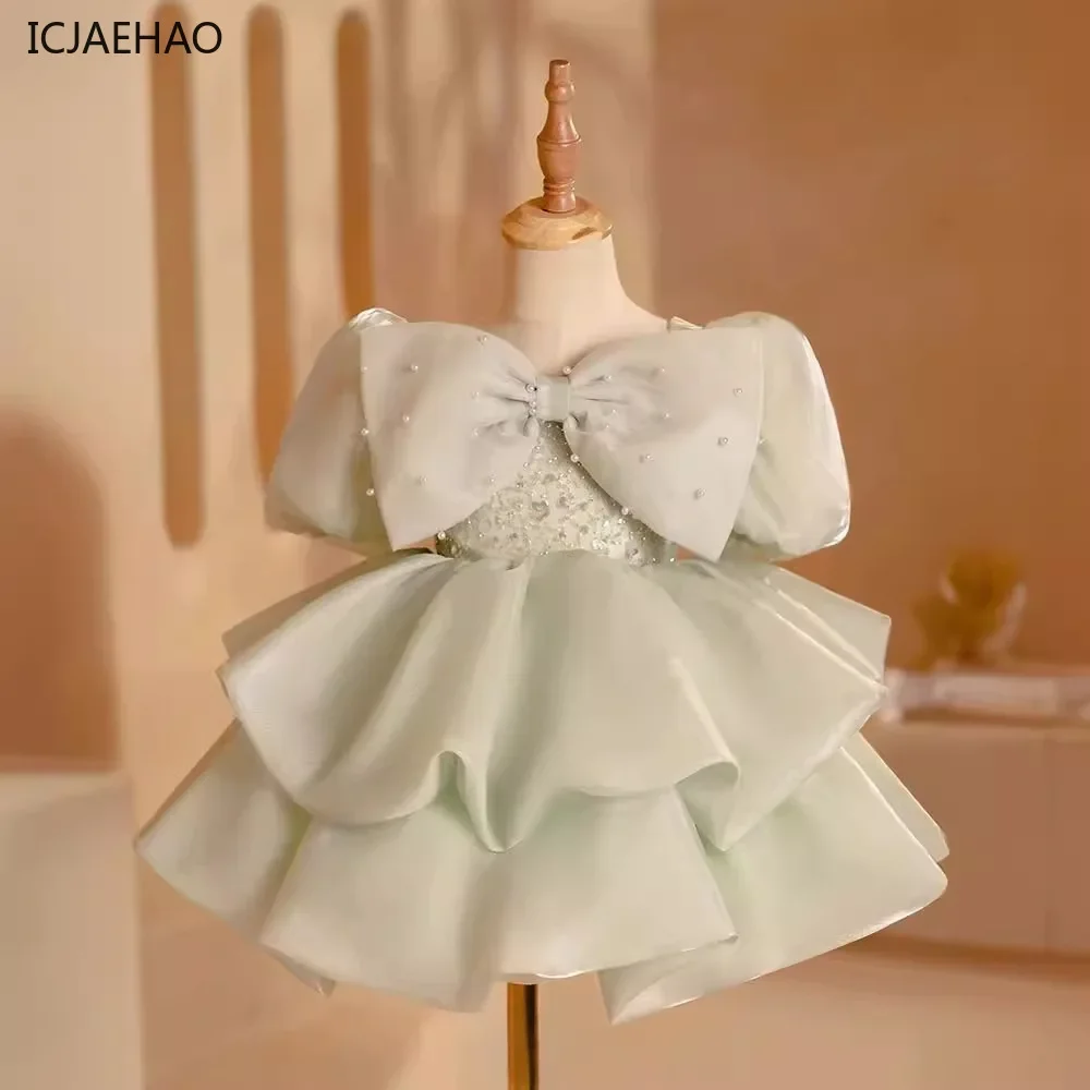 2025 Girl's Elegant Ball Gown Tutu DressKids Children for Birthday, Wedding Green Dresses Clothes Costume Perfect Party Clothes