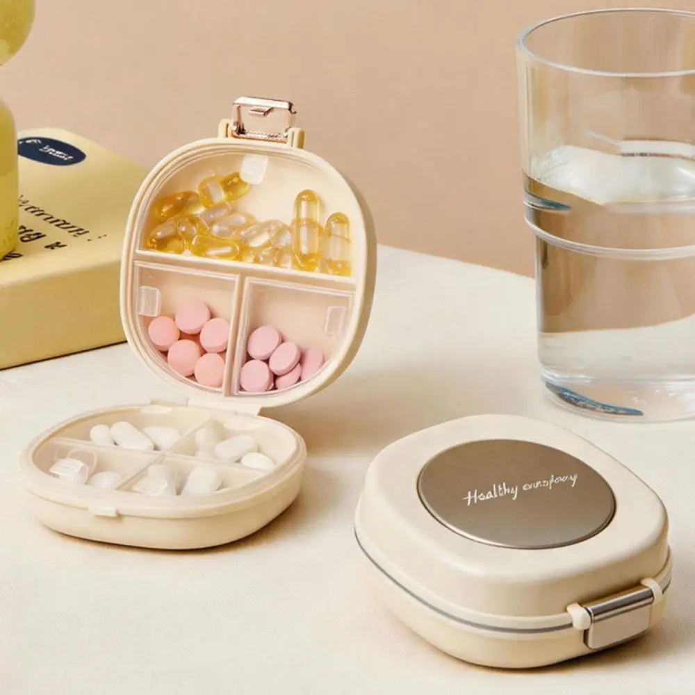 Mini 7 Compartments Pill Case Sealed Double Layer Medicine Box Waterproof Pill Organizer