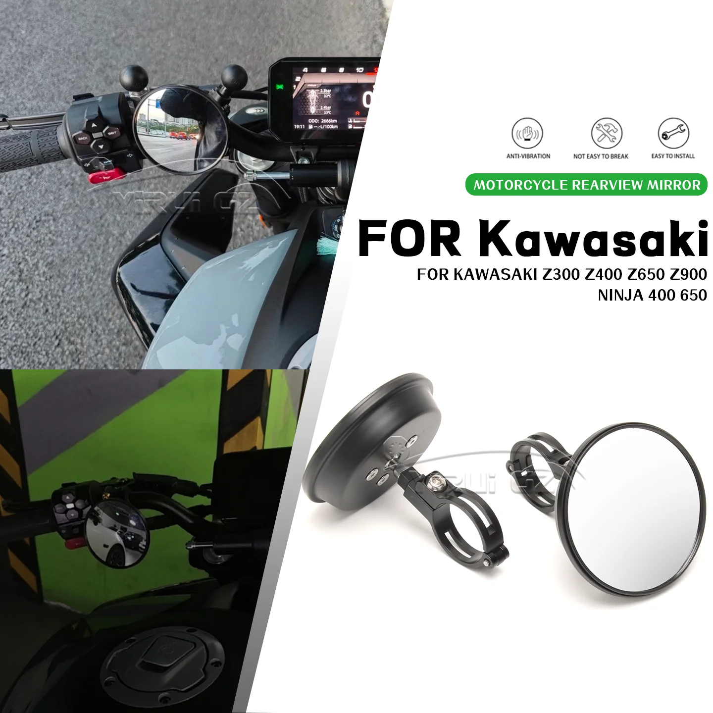 

Для Kawasaki z300 Z400 Z650 Z900 Z900 Ninja 400 650 650 мотоциклетная слепая зона вспомогательный ретровизор Espelhos de grande angularpara