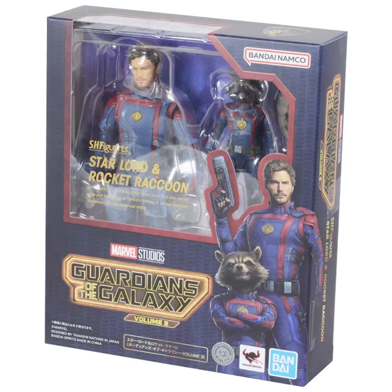 بانداي الأصلي مارفل جارديانز أوف ذا جالاكسي المجلد 3 أنيمي الشكل SHF ستار لورد صاروخ الراكون ألعاب شخصيات الحركة للأطفال هدية
