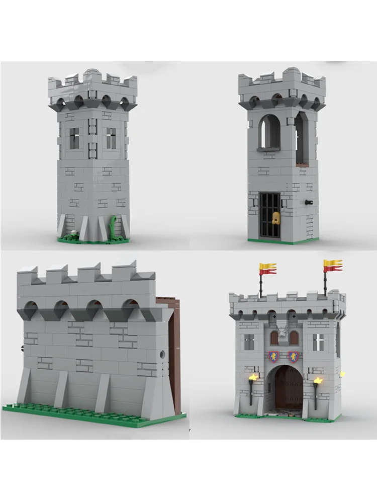 MOC Building block toy Medieval castle Assembly toy Ancient city wall gate model assembly set Creative holiday gift