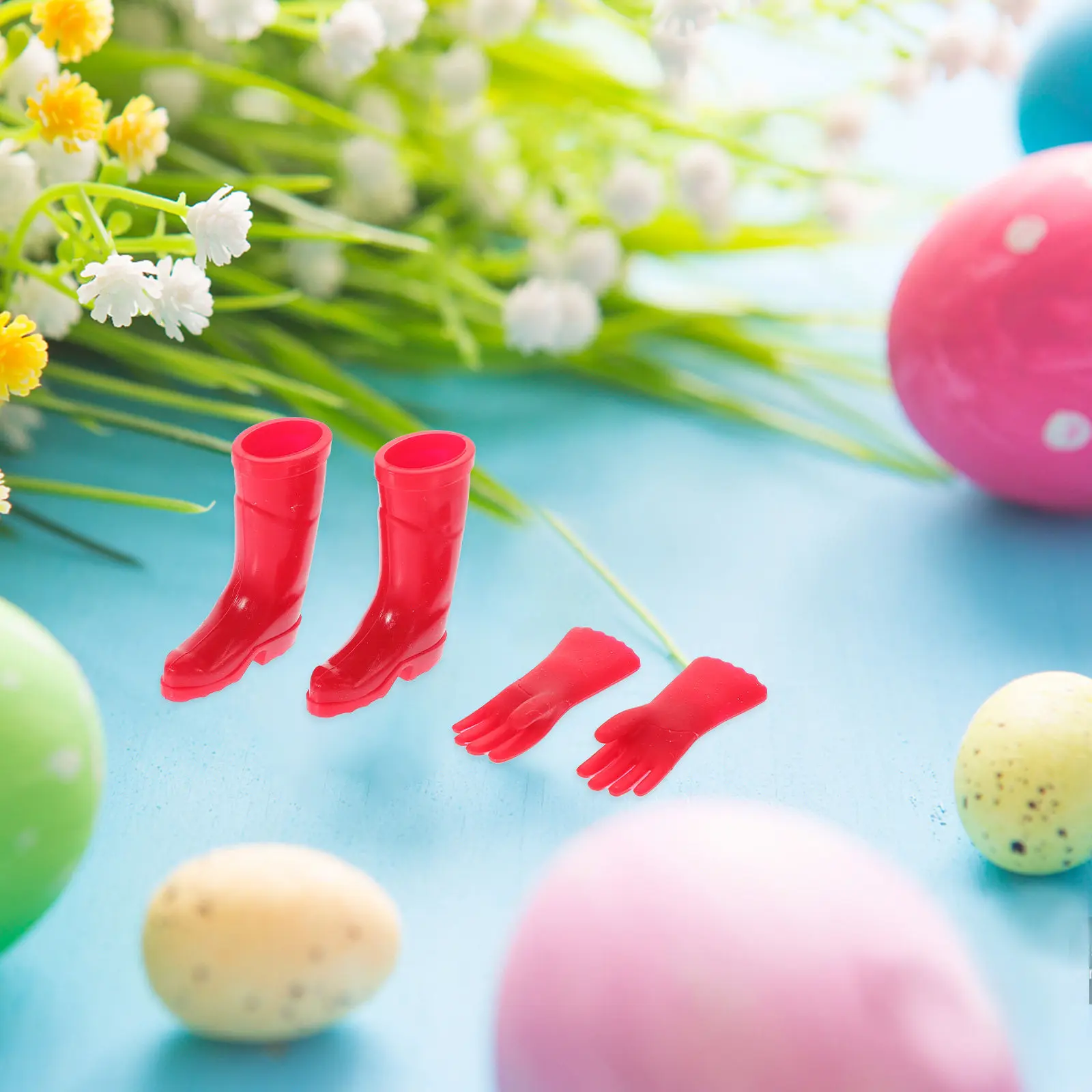 

1Set Miniature Rain Boots and Gloves Kit Highly Realistic Dollhouse Decoration for DIY Mini House Layout Props and Micro