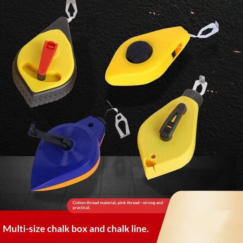Chalk Line Reel With Durable Wear Resistant Shell And 110g Marking Powder For Woodworking Construction Home Renovation Work