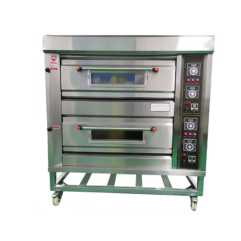 Dwupoziomowy piec gazowo-elektryczny do pieczenia ciast, przemysłowy