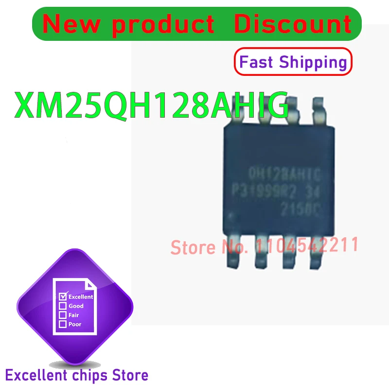 XM25QH128AHIG XMC QH128AHIG 100% Original New SPI Flash 128Mbits SOP8 16MB 3.3V  10pcs