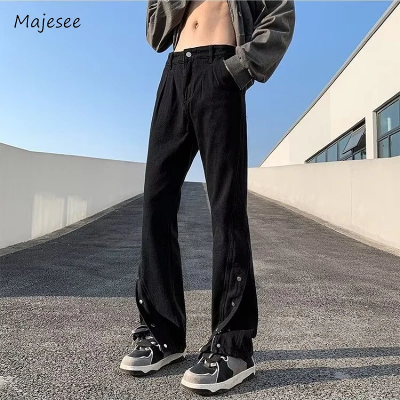 

Jeans Men Fashion Spring High Street Washed Youthful Vintage Hip-hop Chic Design Handsome Straight Trousers All-match Students