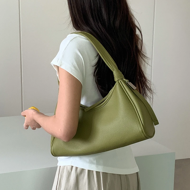 

Avocado Green Underarm Bag Women's Fashion Summer 2026 Handbag Shoulder Bag Small Design Popular Element Pure Color