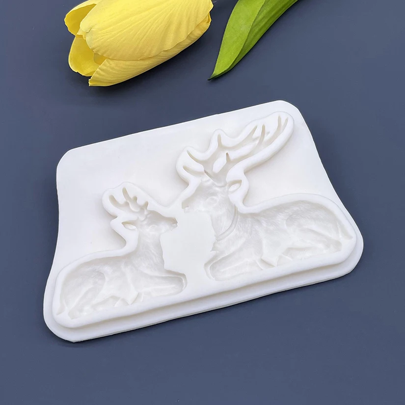 Reindeer Christmas Silicone Sugarcraft Cupcake Baking Mold Fondant Cake Decorating Tools