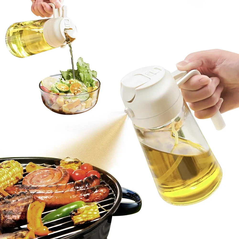 2 in 1 Glasöl sprüh gerät & Spender Olivenöl spender flasche Küchen salat Olivenöl spray zum Kochen Grill Sprüh flasche