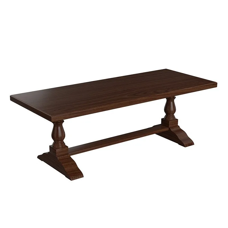 

American solid wood light luxury retro dining table and chairs, simple and modern