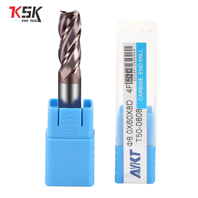 

1 pcs HRC52 2-4 Flutes Carbide End mills 1 2 3 4 5 6 8 Alloy Coating Tungsten Steel Milling Cutter EndMill CNC cutting tools