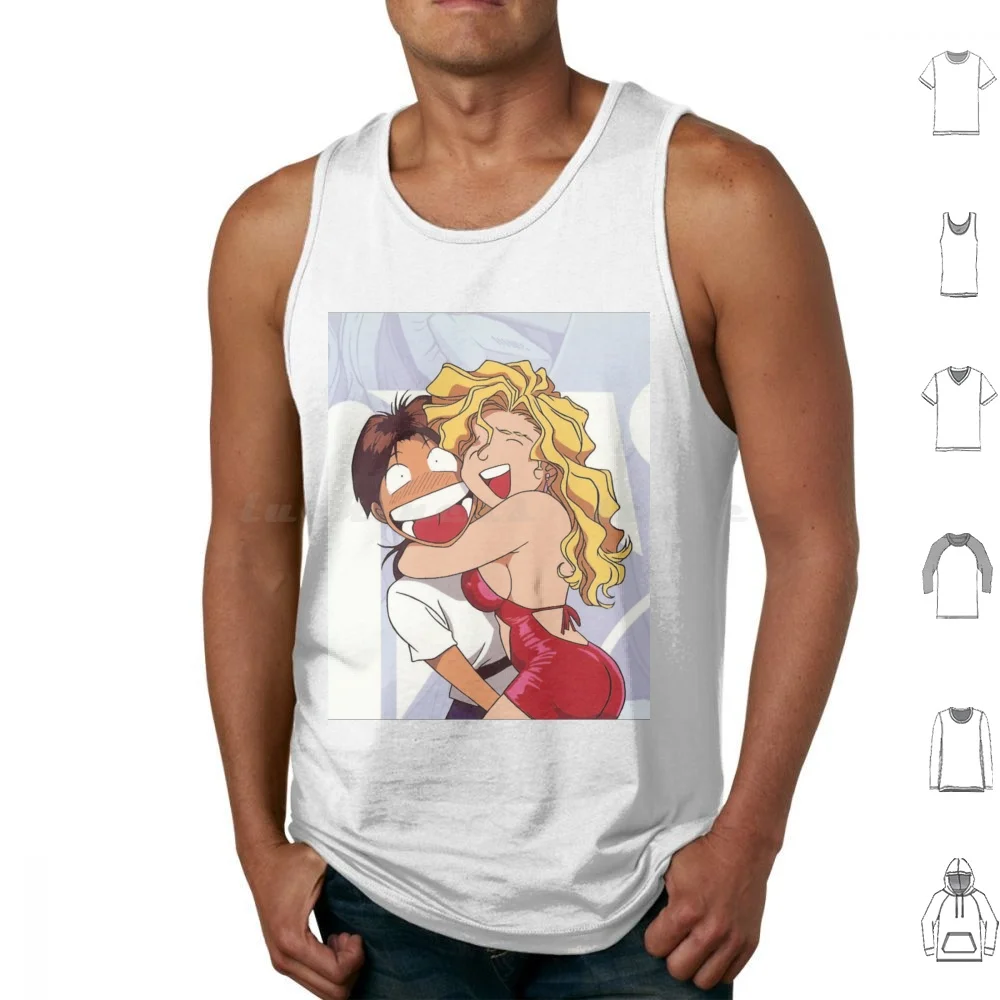 Golden Boy : Hugs. Tank Tops Print Cotton Kintaro Oe Golden Boy Madame President Weeb Anime Hugs