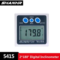 SHANHR 2*180 Degree Precision Electronic Protractor Digital Level Angle Finder Meter Inclinometros With 3 Built-in Magnets Base