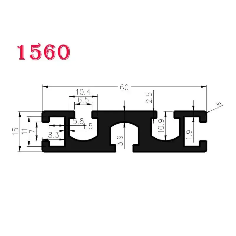 2pcs 1560 Aluminum Profile Linear Rail 1560 300mm 500mm Silver Extrusion Frame European Standard Camera Slider Furniture Printer