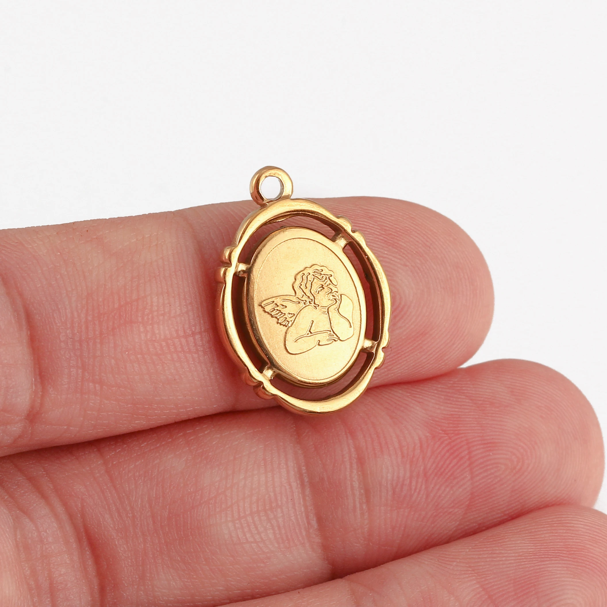 3 Stück Edelstahl Engel/Jungfrau Maria Charms für Armband Ohrringe Halskette Anhänger handgemachte DIY Schmuckherstellung – Detail 10