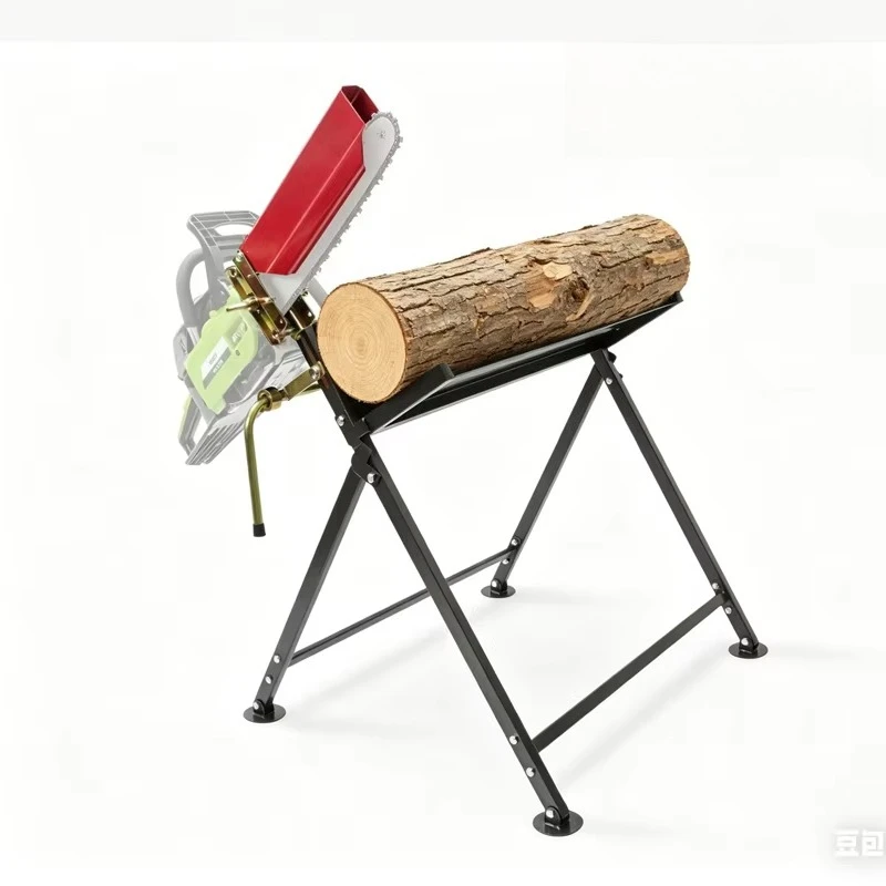 Heavy Steel Foldable Log Saw Stand Stable Chainsaw Cutting Holder Portable Sawhorse For Outdoor Logging Wood Cutting Constructio