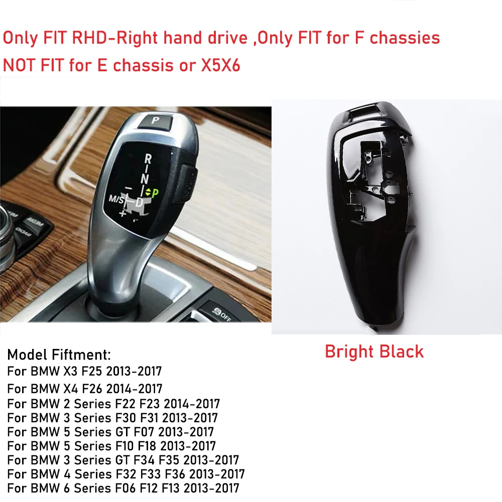 F10 F30 F11 F31 Gear Shift Knob Cover Interior Replacement Gear Shifter Lever Panel For BMW F32 F33 F34 F36 F06 F12 F20 F22 F25 image 3