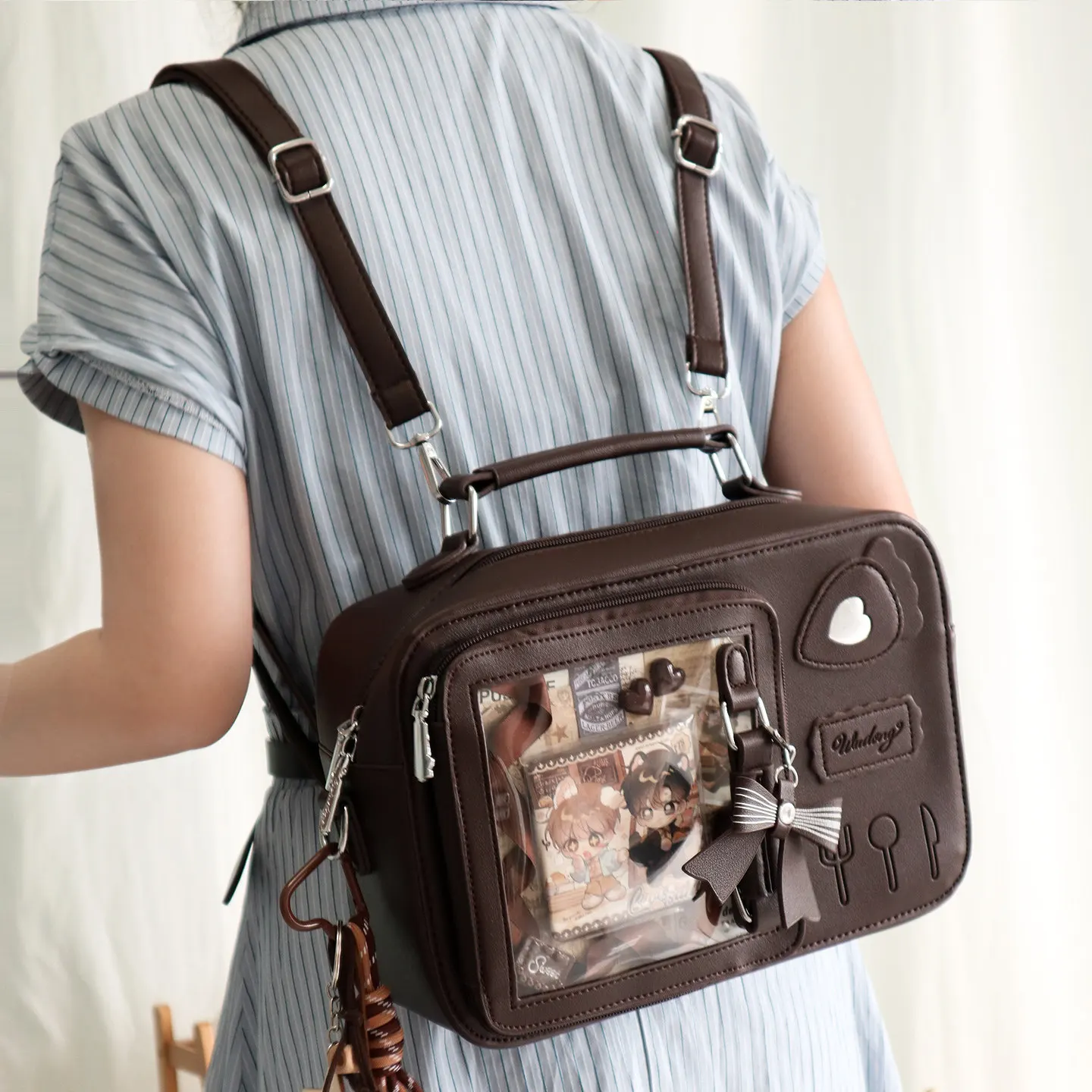 

Japanese Original Lta Bag Daily Versatile College Style Messenger Bag Transparent Small Food Quantity Two-dimensional Backpack