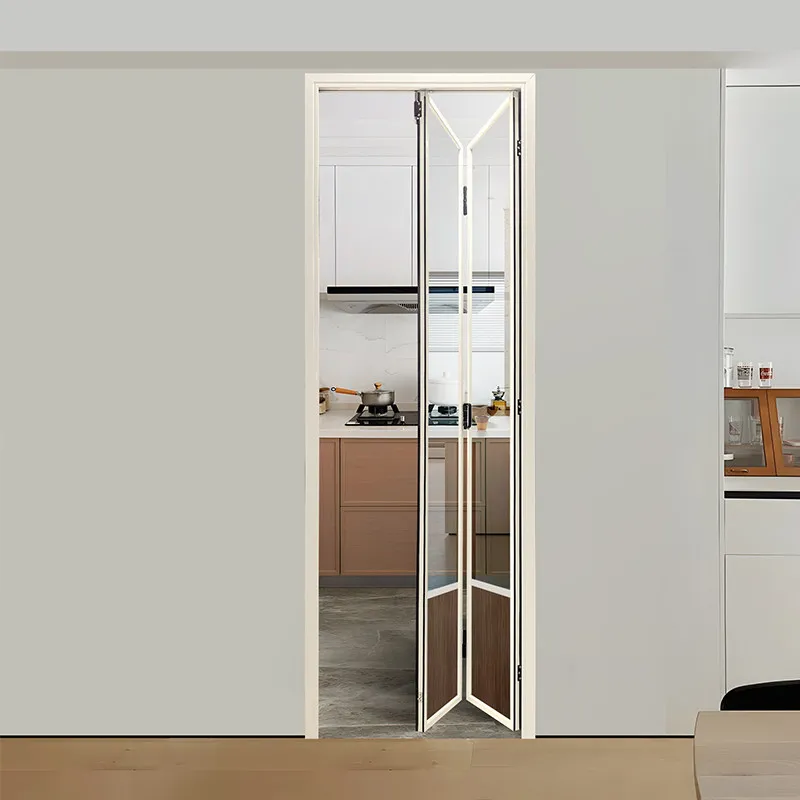 Toilet folding door Toilet sliding balcony door Toilet folding door Aluminum alloy door without lower rail Kitchen very narrow