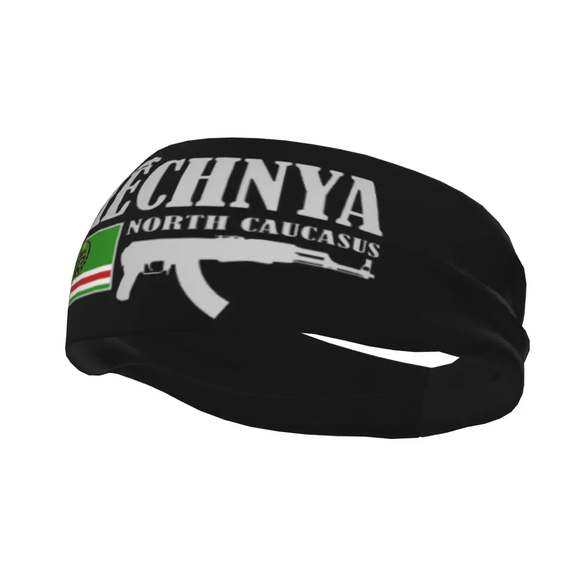 Chechnya Fighter Headband Men Women Non Slip Chechen Flag Moisture Wicking Workout Sweatband for Football