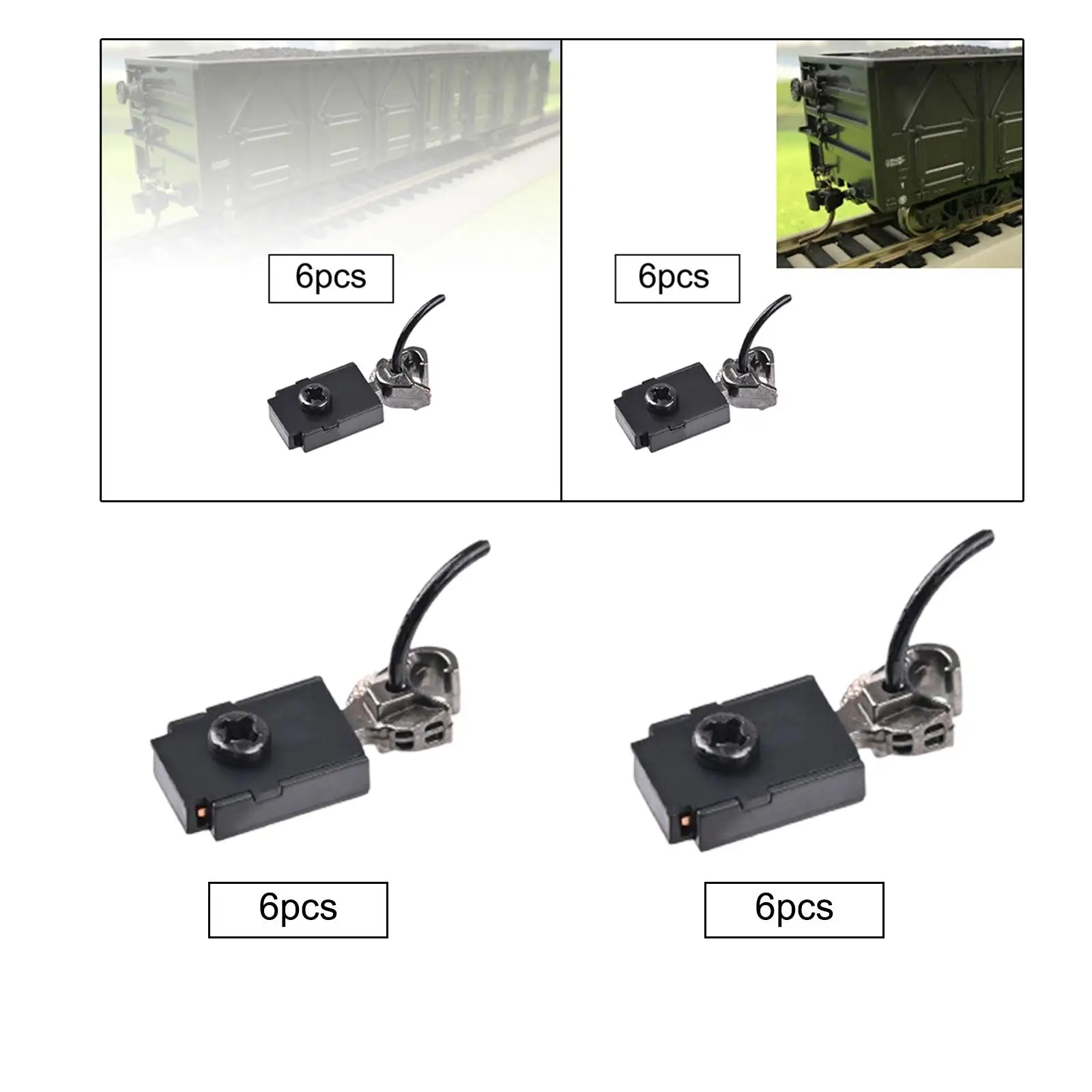 6x Train Coupler Box Set Couplers Professional Hobby Train Accessory HO Scale Hook Train Hook for 1/87 Model Train DIY Accessory