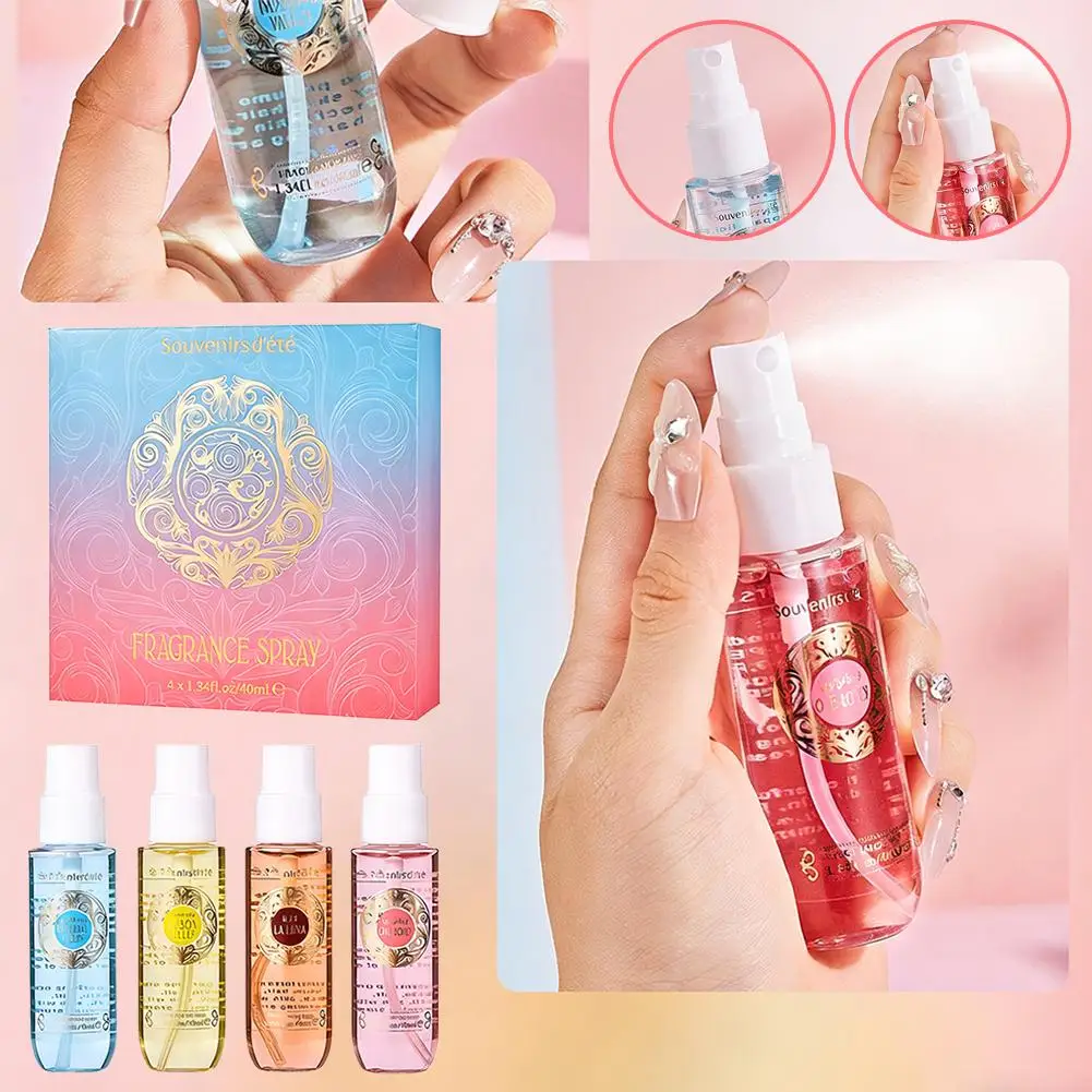 

4-Piece Mini Fragrance Spray Gift Set, 4×40ml Portable Perfume Spray for Women Men, Long Lasting Dating Fragrance Scent Gift