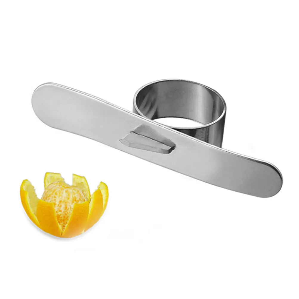 5Pcs Stainless Steel Ring-Shaped Orange Peeler for Citrus Fruits Lemon Grapefruit Fast Skin Removal Without Damage Compact