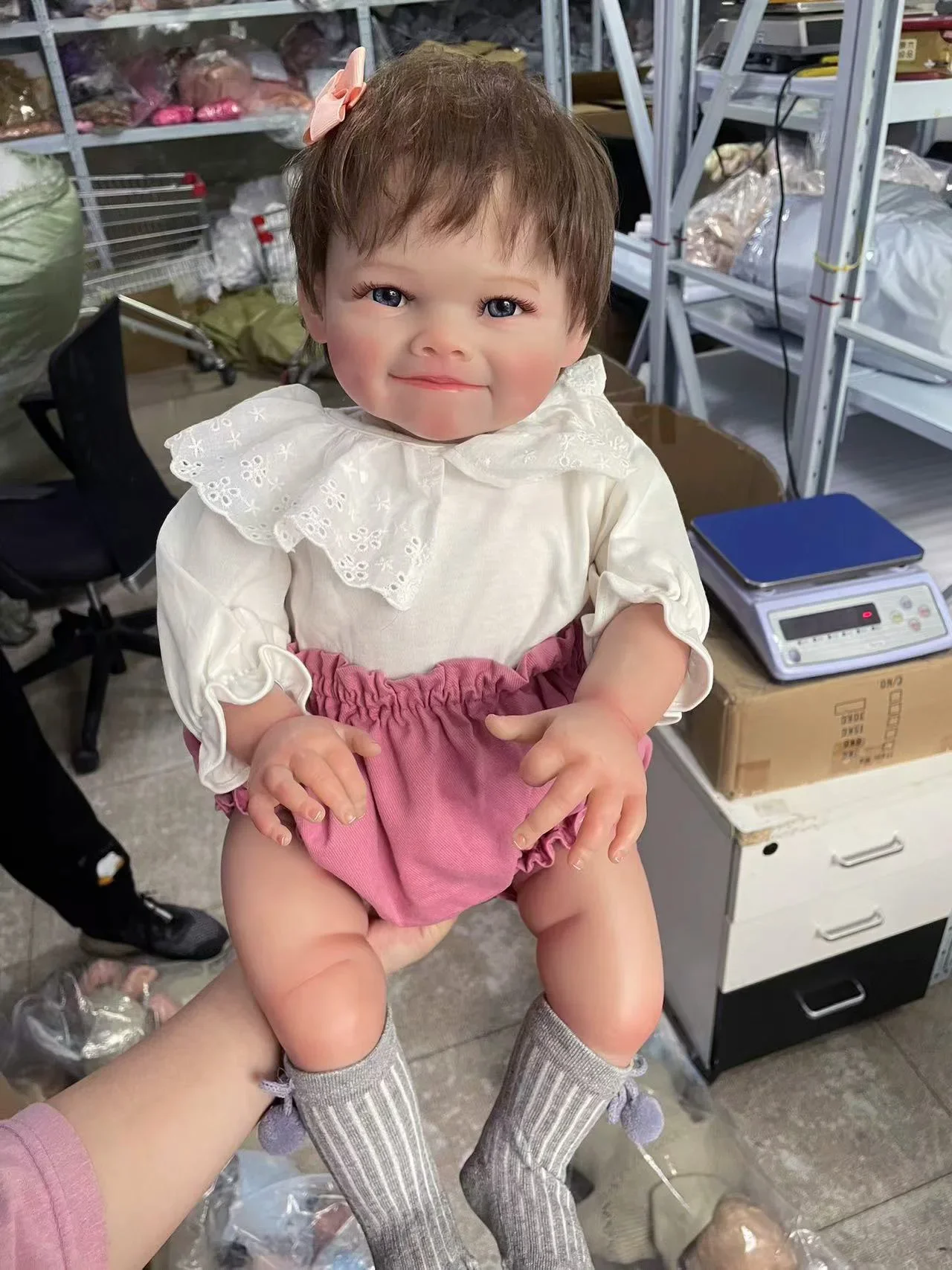 Raya Reborn de 24 pulgadas para niña pequeña, tela suave, cuerpo con pelo enraizado, muñeca pintada a mano de alta calidad, piel 3D