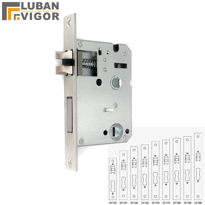 5050 mortise lock body ,For many door lock , Stainless steel panel,  Anti-theft bolt , mute , lift handle to lock down to open