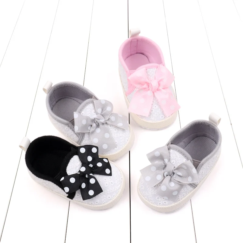 

2025 New Fashion Baby Spring and Autumn Sneaker Prewalking Toddler Girl 0-18 Months Cute Bowknot Soft Sole High Quality BJZ3213
