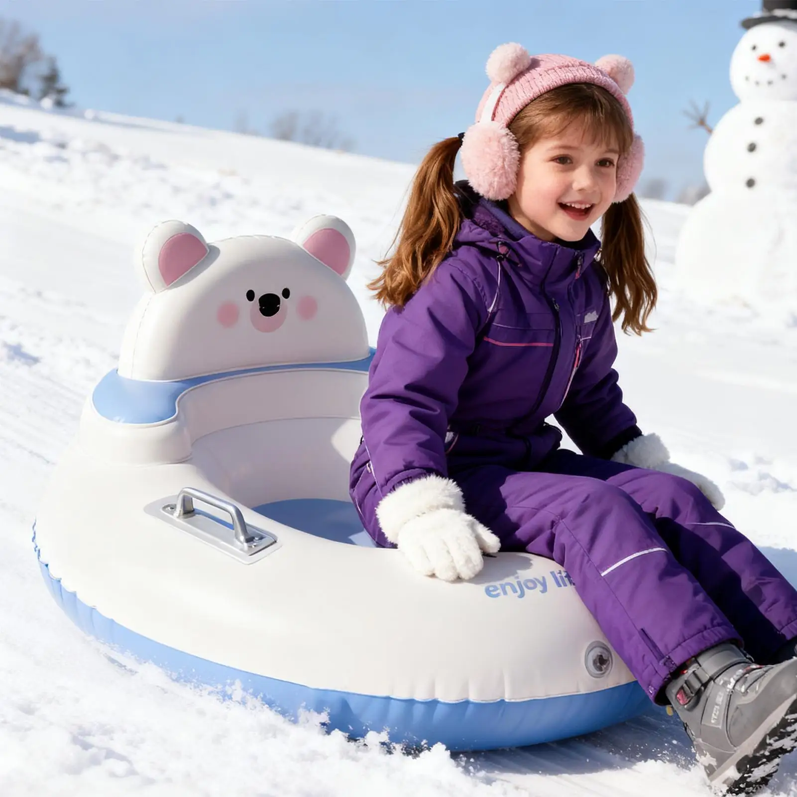 

Snow Sled Sports Toys With Handles Heavy Duty Sleds For Ages 3 Kids Adults Family Activities Skiing Outdoor Park Garden Backyard