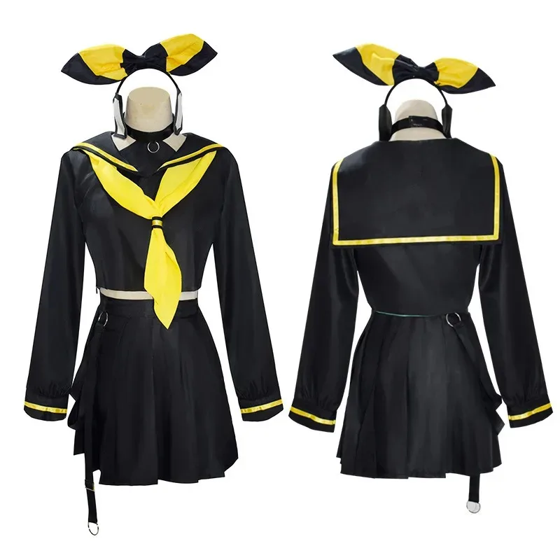 

Anime Rin Cosplay Len Costume Kagamine set black JK Uniform for Halloween Com4;v'5,f;6.j;8'