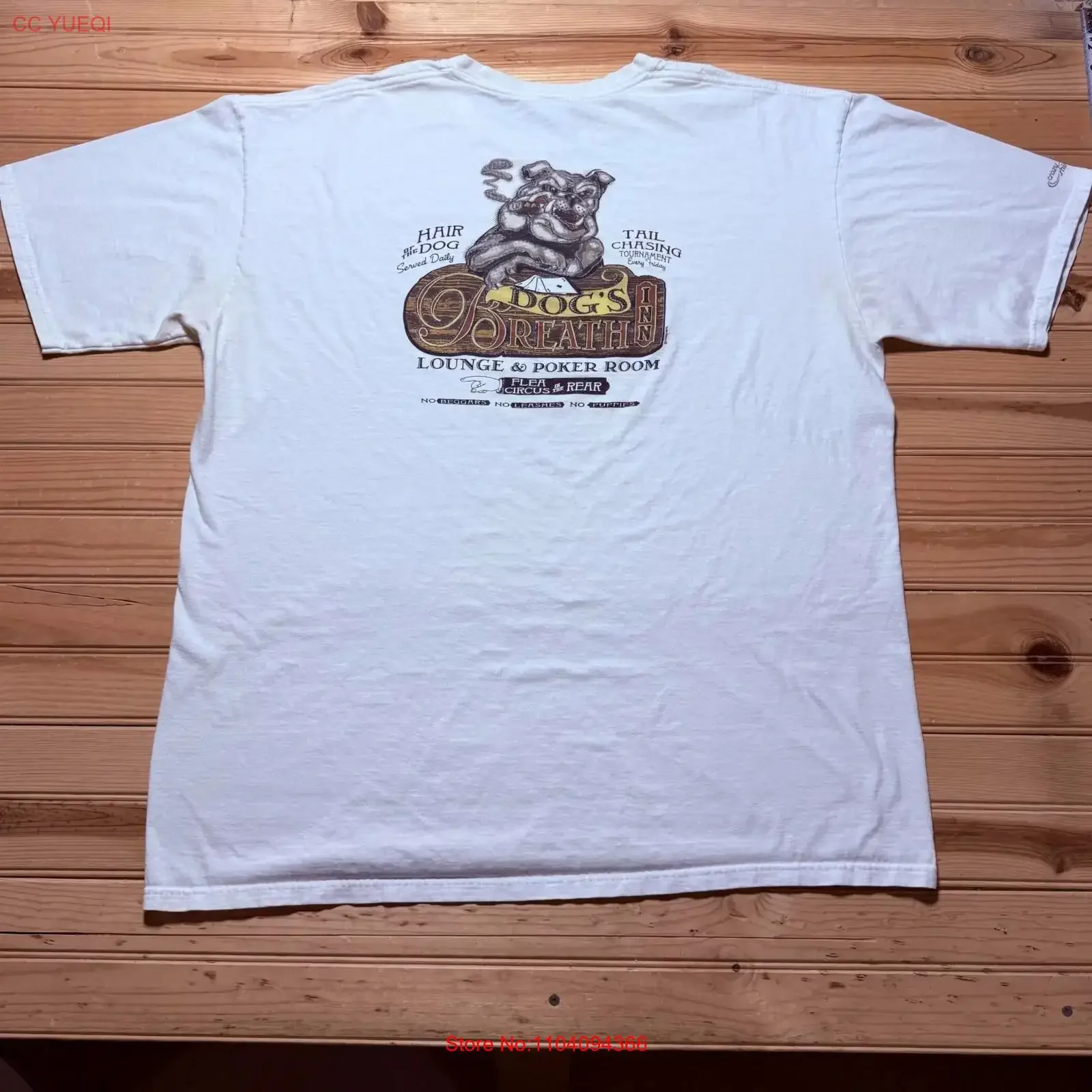 Crazy T-Shirt Dog's Breath Inn Lounge Poker Room Souvenir XXL Vintage Washed Fashion Top für den Alltag, grafische Streetwear