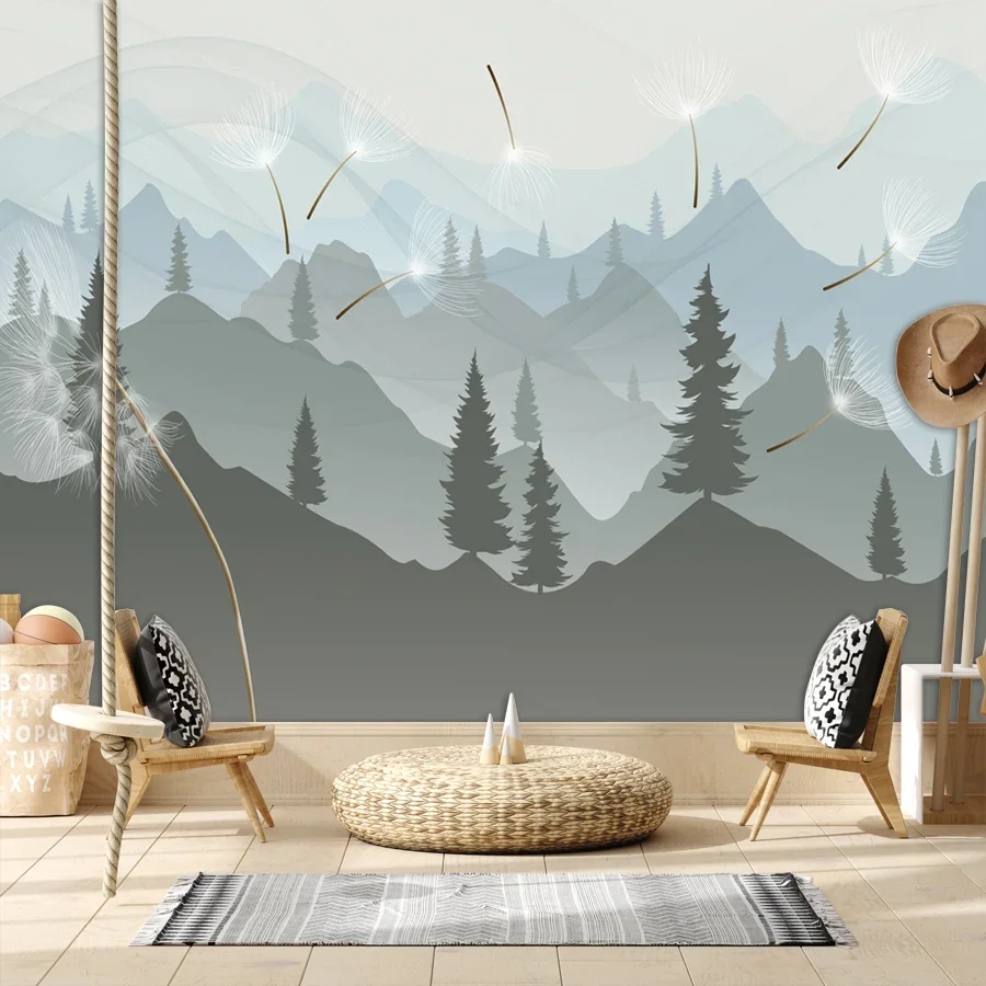 Custom Walls Papers Home Decor Peel and Stick Wallpaper Foggy Forest Wallpapers for Living Room Contact Paper Bedroom 3d Murals