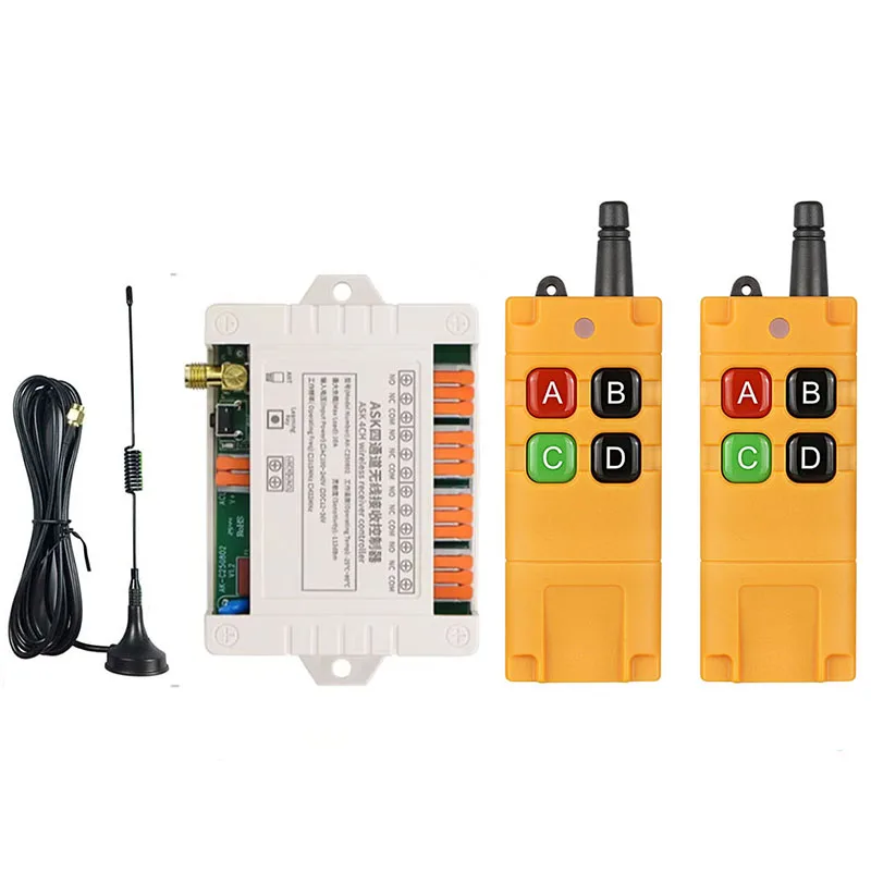 2000M 433MHZ Universal DC12V 24V 36V 4CH RF Wireless Radio Remote Control Switch System Receiver Transmitter With USB Interface