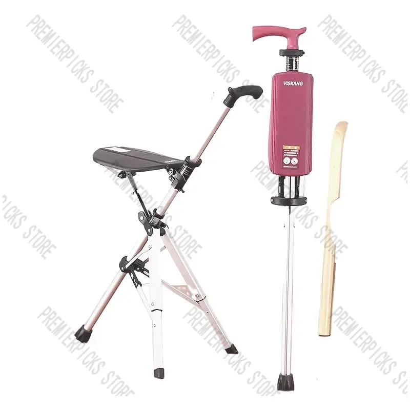 

Folding Chair Cane Portable Non-slip Elderly Crutch Stool Stick Climb