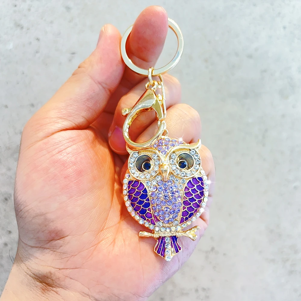 Fashion Owl Keychain Charm Animal Pendant Jewelry Handbag Purse Bag Key Ring Women Ornament Car Key Chain Gift Key Ring