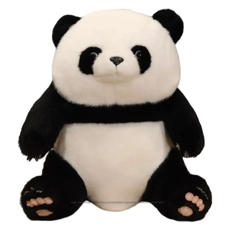 

45/60cm Kawaii Sitting Giant Panda Doll Simulation Stuffed Zoo Animal Lifelike Plush Toy Kids Boys Girls Huggable Birthday Gift